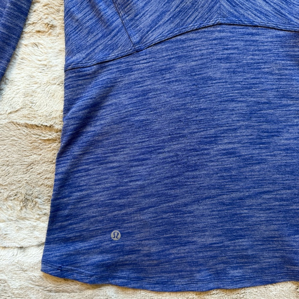Lululemon Kanto Catch Me 1/2 Zip in Heathered Sapphire Blue Size 6 - Picture 9 of 16